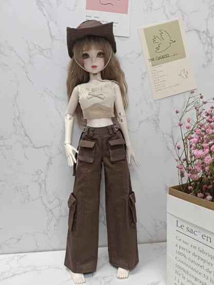 阿彩 1/6 BJD Doll Dress Pattern - Cargopants and skirt, hat, outerwear and spaghetti strapinclue 5mm seam allowance