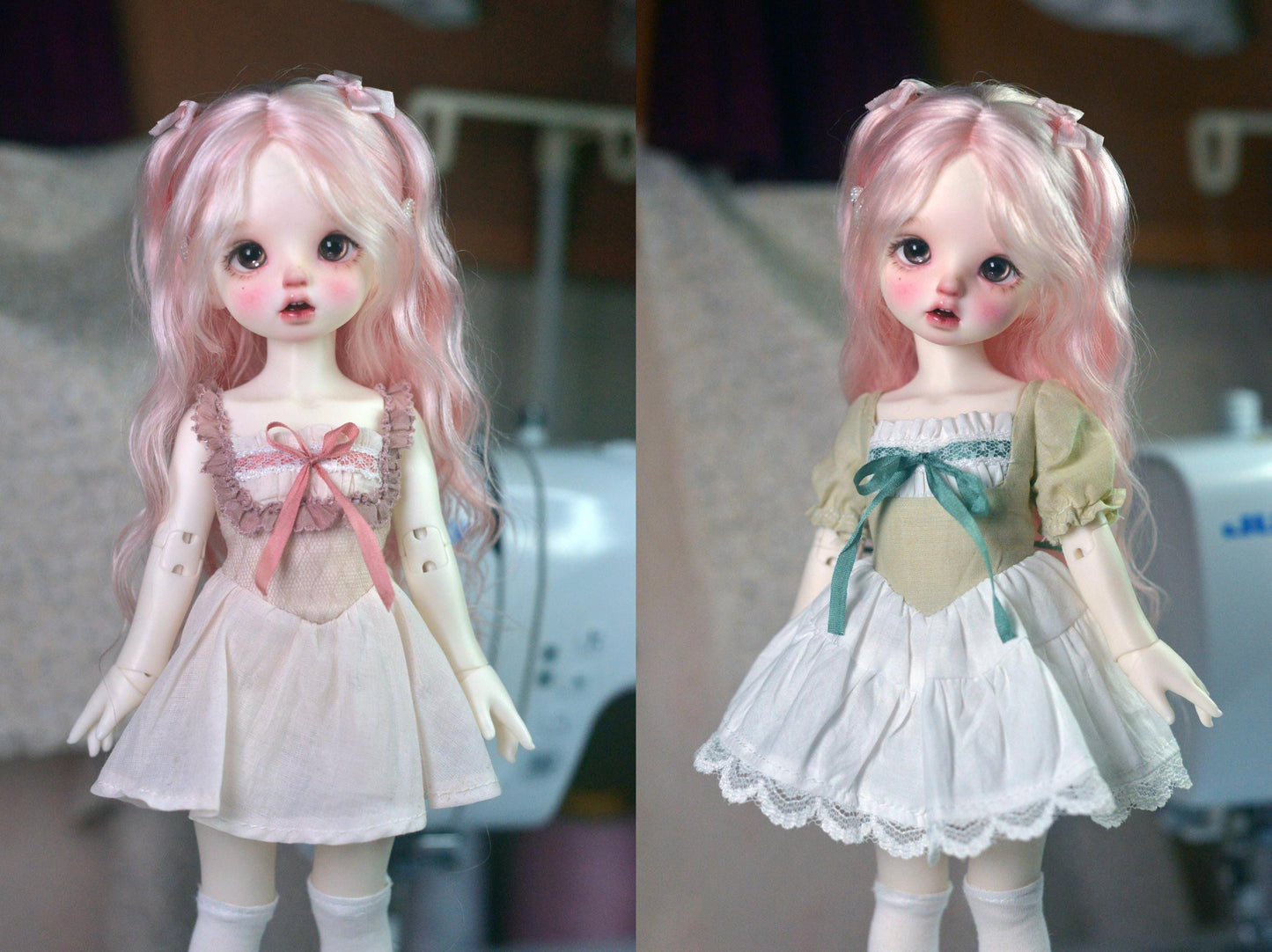 阿吉 BJD 1/6 YoSD BJD DOLL Patterns Strap Style One-Piece Dress