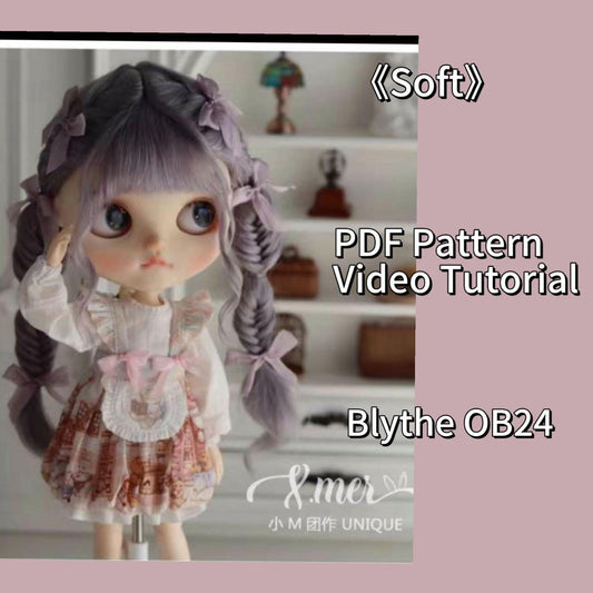 小Mer Blythe Doll Dress Pattern - Soft-no seam allowance included