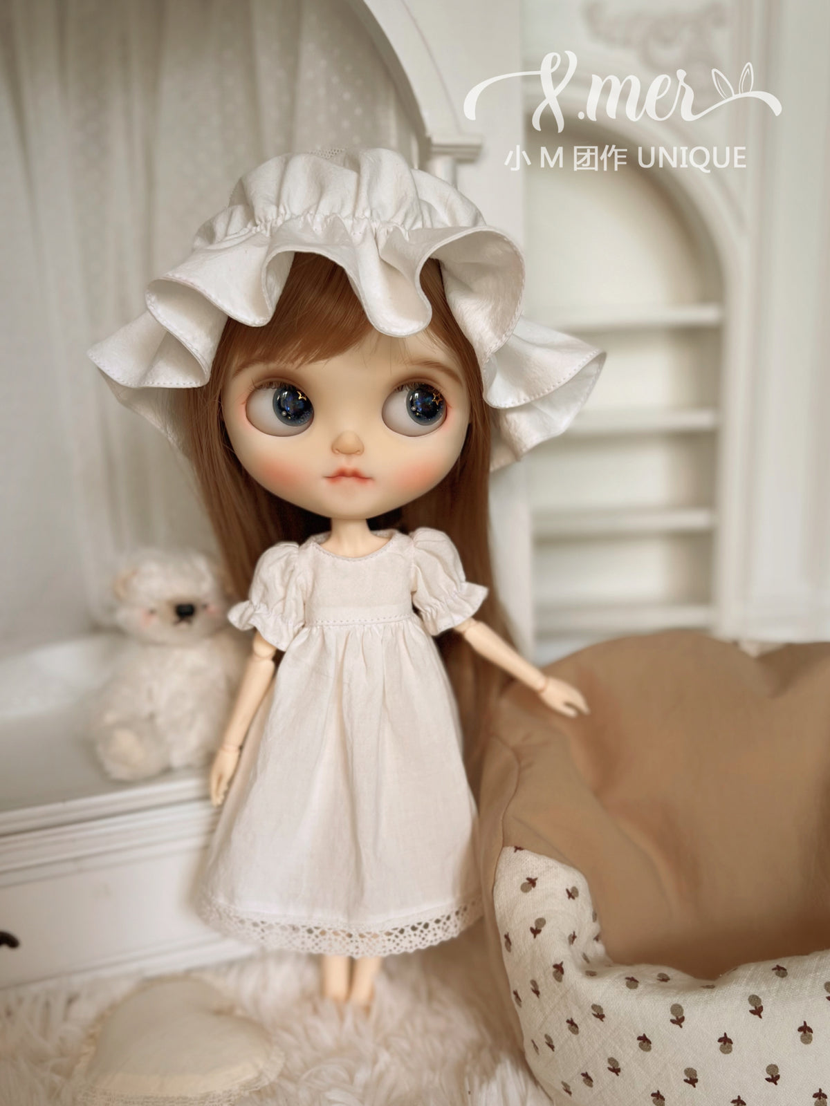 小Mer 1/4 KUMAKO BJD Doll Dress Pattern - Creamy Puff- no seam allowance included