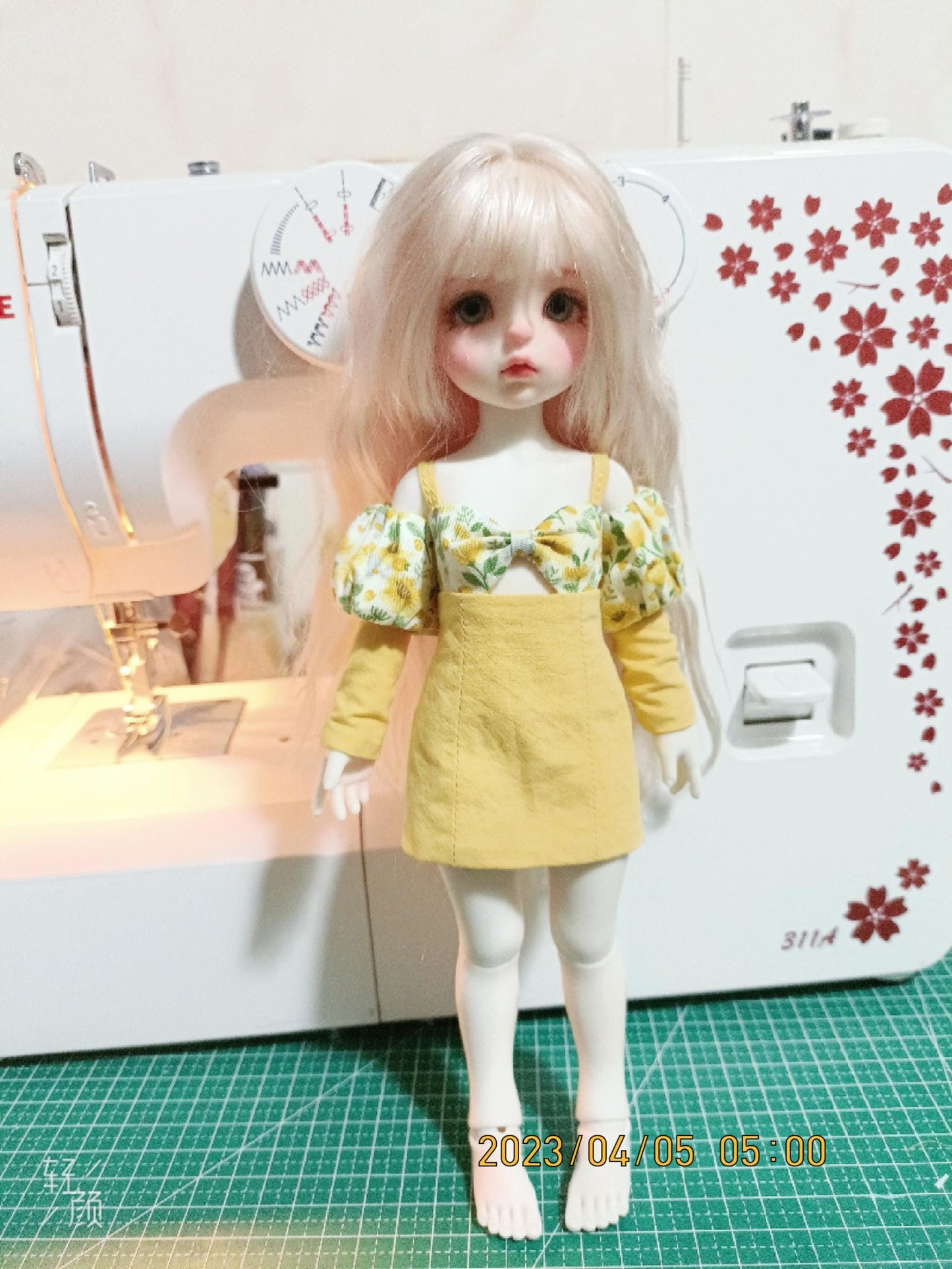 阿彩 1/6 BJD Doll Dress Pattern - Spaghetti Strap Dressinclue 5mm seam allowance