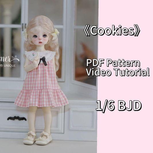 小Mer BJD 1/6 BJD DOLL Clothes Dress Patterns -Cookies--no seam allowance included