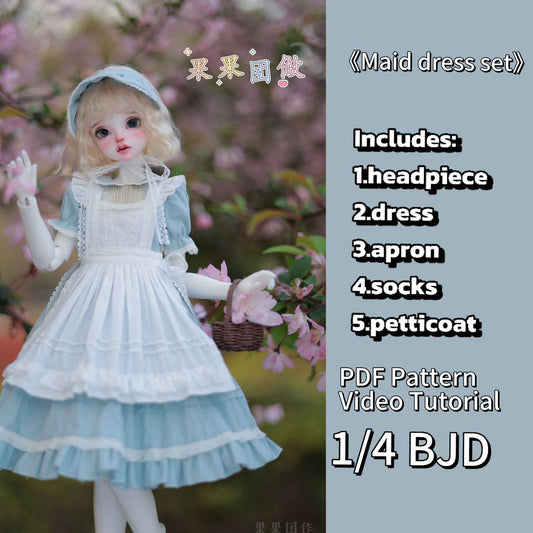果果 Patrón de vestido de muñeca BJD 1/4 - NO.9 - con margen de costura
