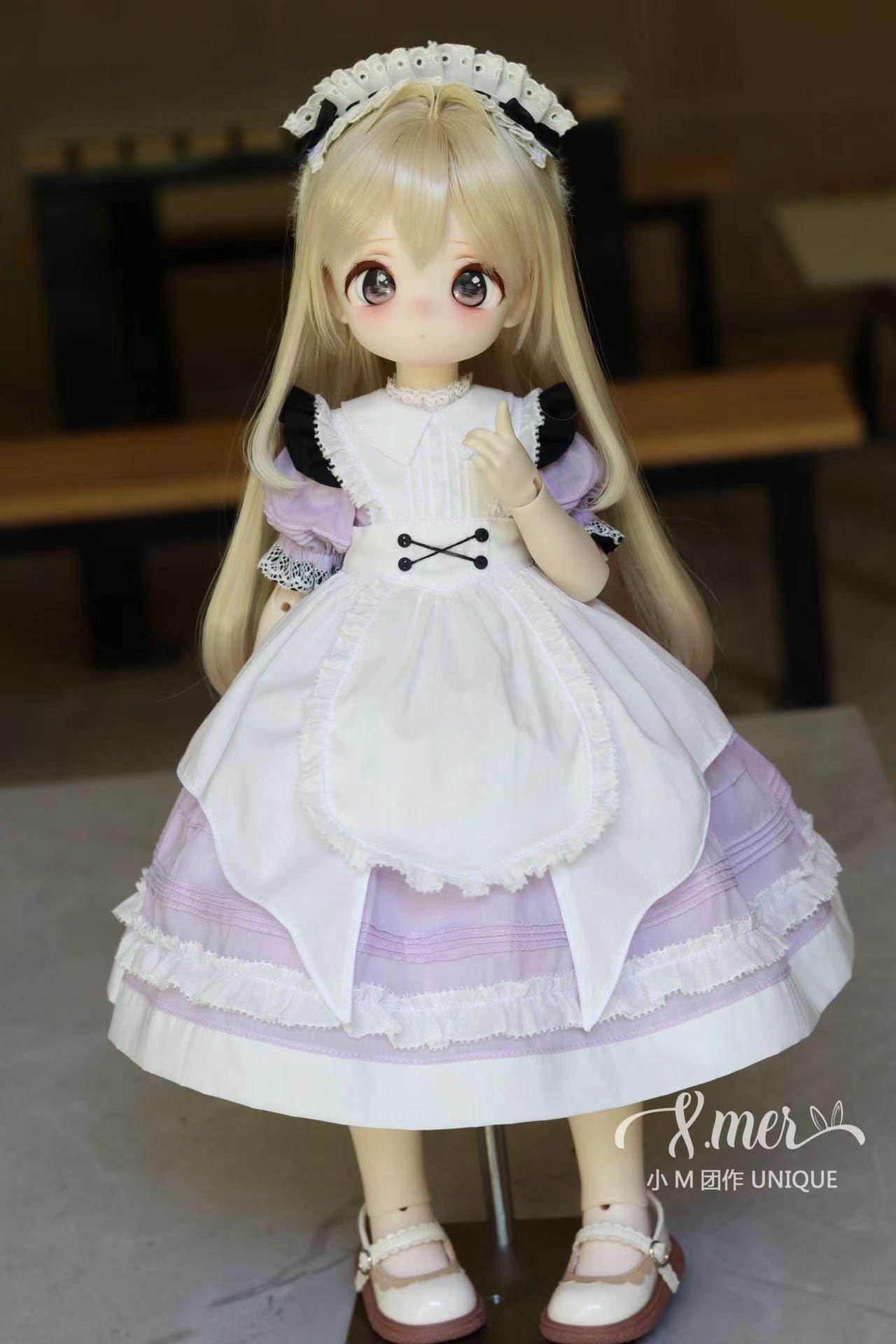 小Mer BJD 1/3 BJD DOLL Patterns - British Maid Dress with Apron-no seam allowance included