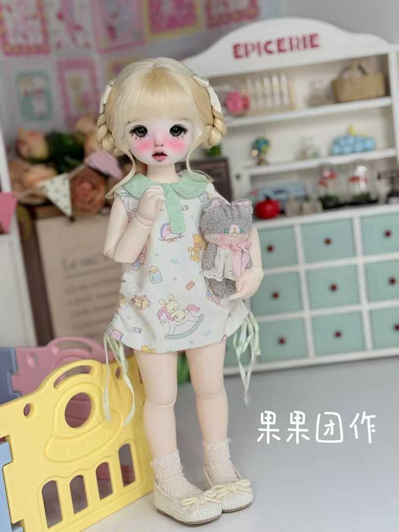 果果 1/6 BJD Doll Dress Pattern - 3 different piece as a set - no seam allowance