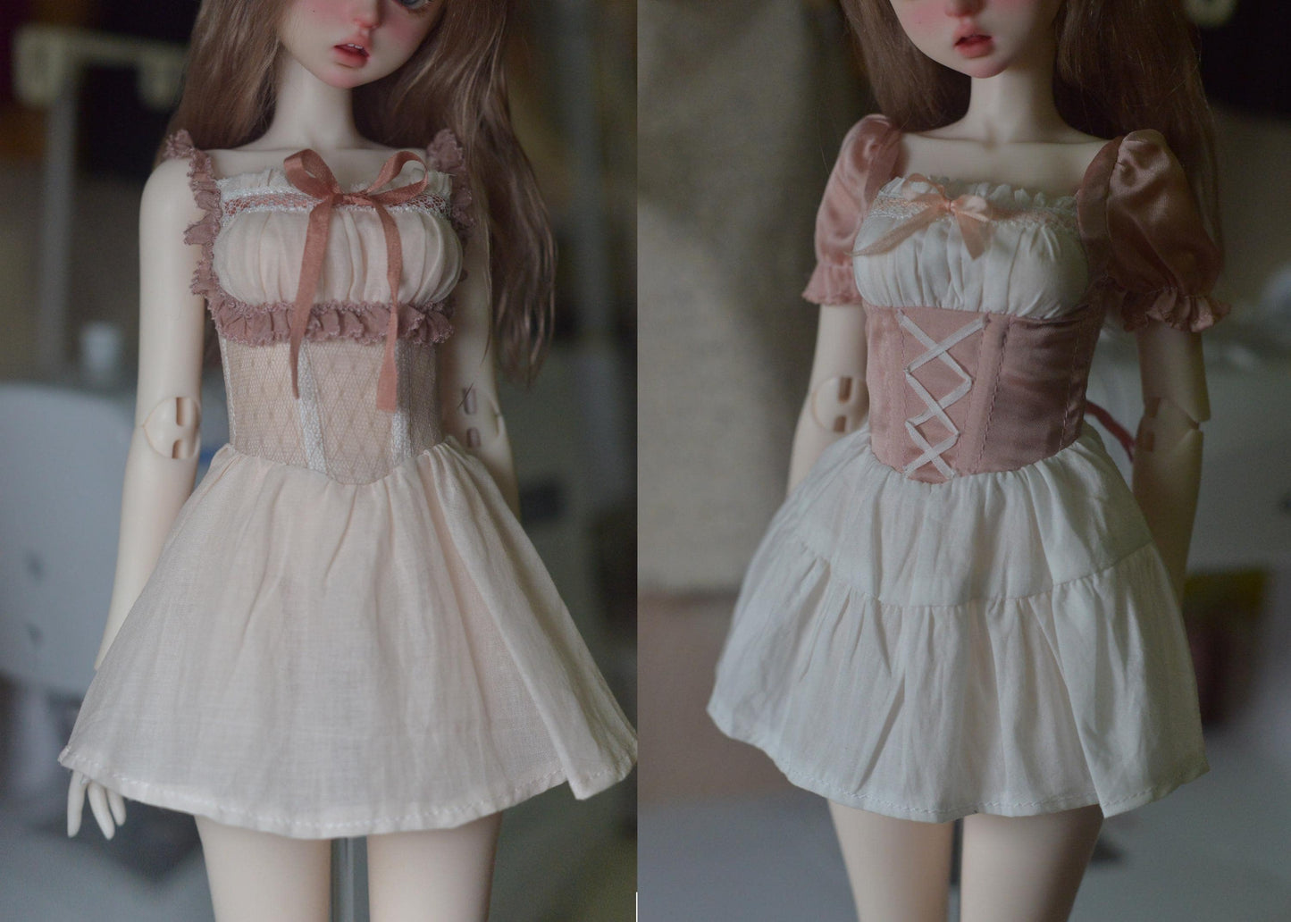 阿吉 BJD 1/4 BJD DOLL Patterns Short-Sleeve Two-Piece Dress