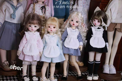 小Mer BJD 1/4 BJD DOLL Patterns dress apron set -Blackberry-no seam allowance included