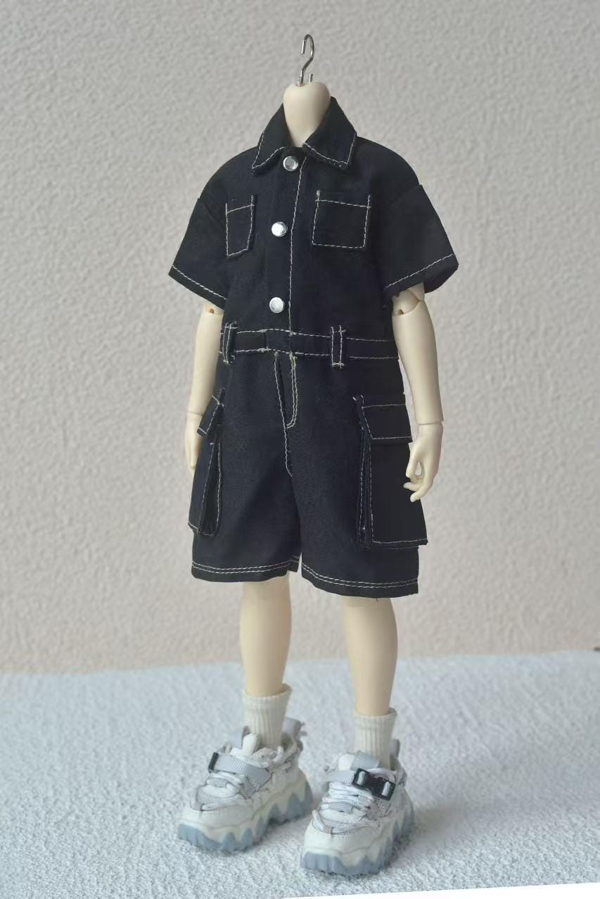 阿吉 BJD 1/6 YOSD DOLL Cloth Patterns -5 Pattern Bundle! Overalls -Long, Overalls Short, Jumpsuit, T-shirt, Short Sleeve shirt