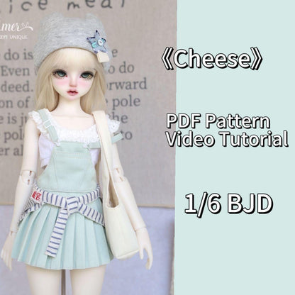 小Mer BJD 1/6 BJD DOLL Clothes Dress Patterns -Cheese ( 6 pieces)--no seam allowance included
