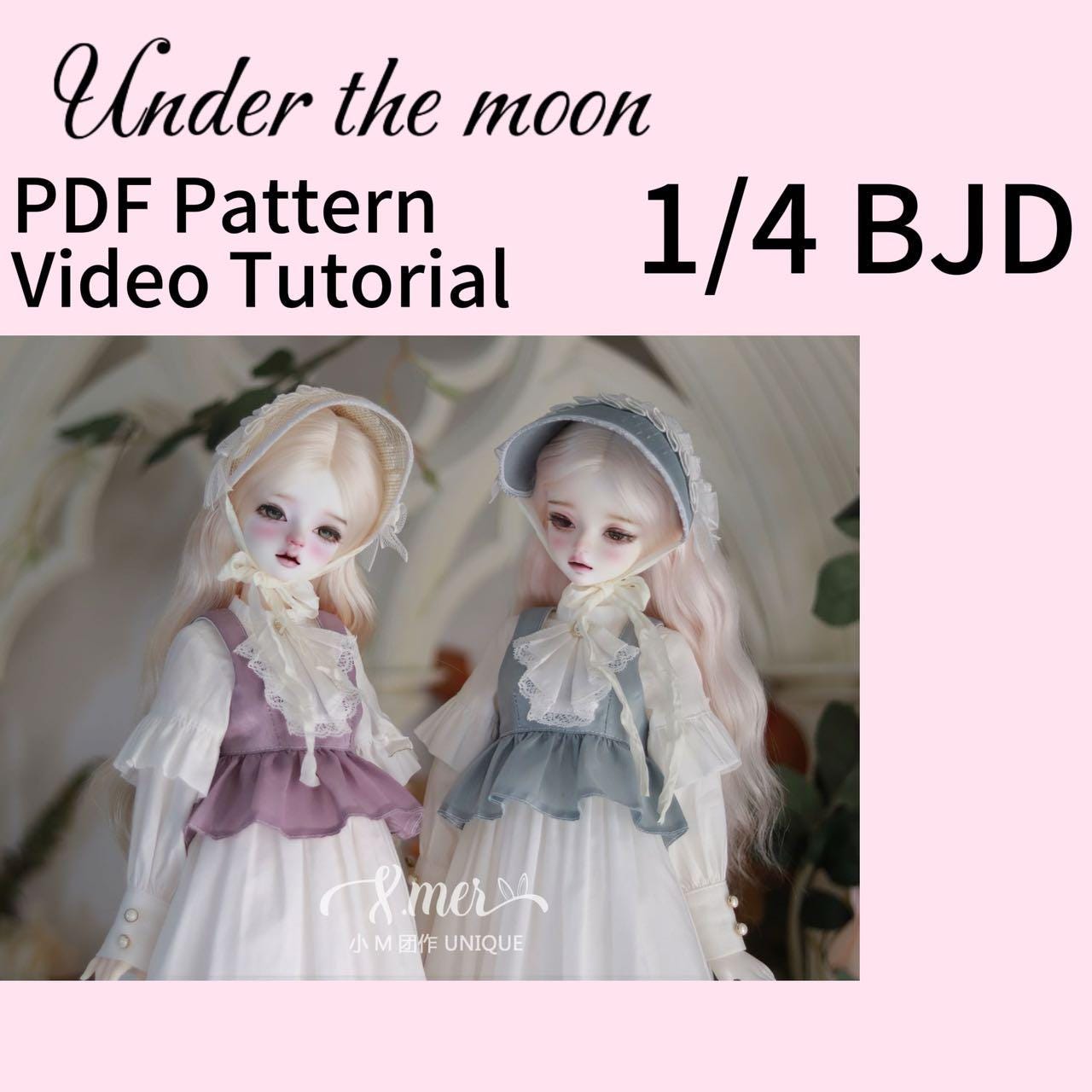 小Mer BJD 1/4 BJD DOLL Patterns -Under the moon-no seam allowance included