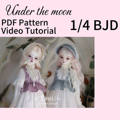 小Mer BJD 1/4 BJD DOLL Patterns -Under the moon-no seam allowance included