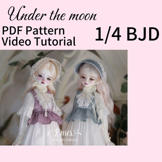 小Mer BJD 1/4 BJD DOLL Patterns -Under the moon-no seam allowance included