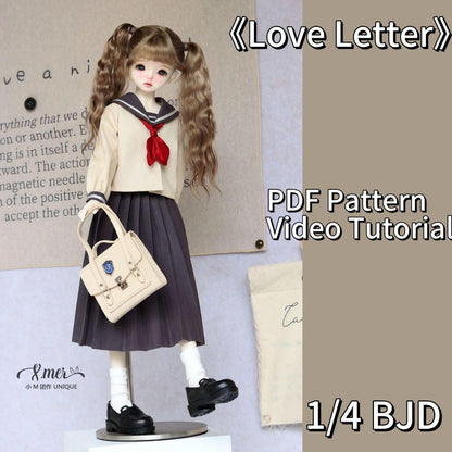小Mer BJD 1/4 BJD DOLL Patterns - Love Letter-no seam allowance included