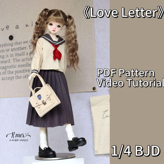 小Mer BJD 1/4 BJD DOLL Patterns - Love Letter-no seam allowance included