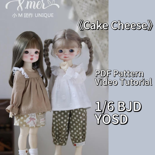 小Mer BJD 1/6 BJD DOLL Clothes Dress Patterns -cake cheese--no seam allowance included