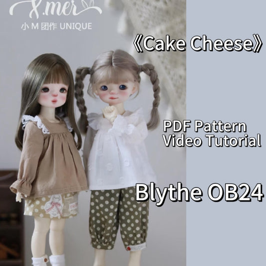 小Mer Blythe OB 24  DOLL Patterns- cake cheese-no seam allowance included