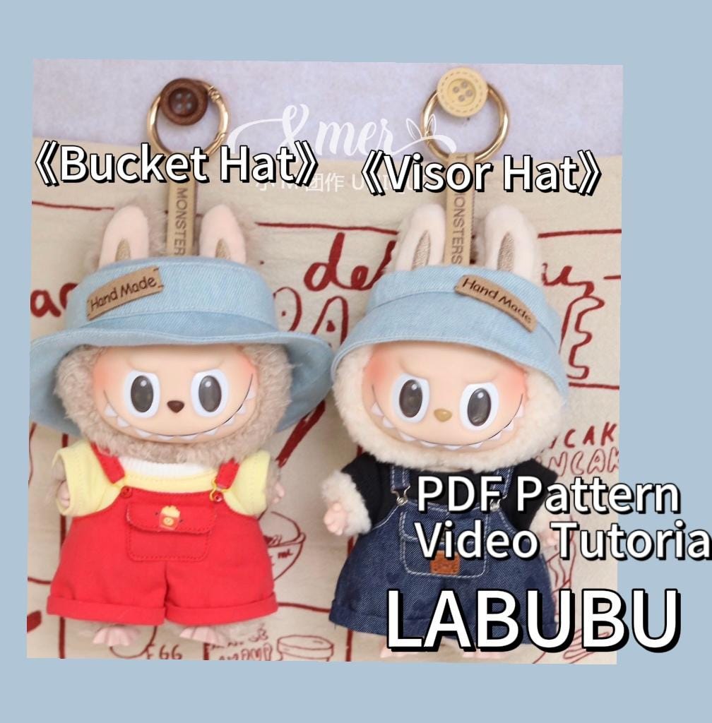 LABUBU Bucket & Visor Hat Pattern – PDF + Video | Fits 15.5–17cm (Maca ...