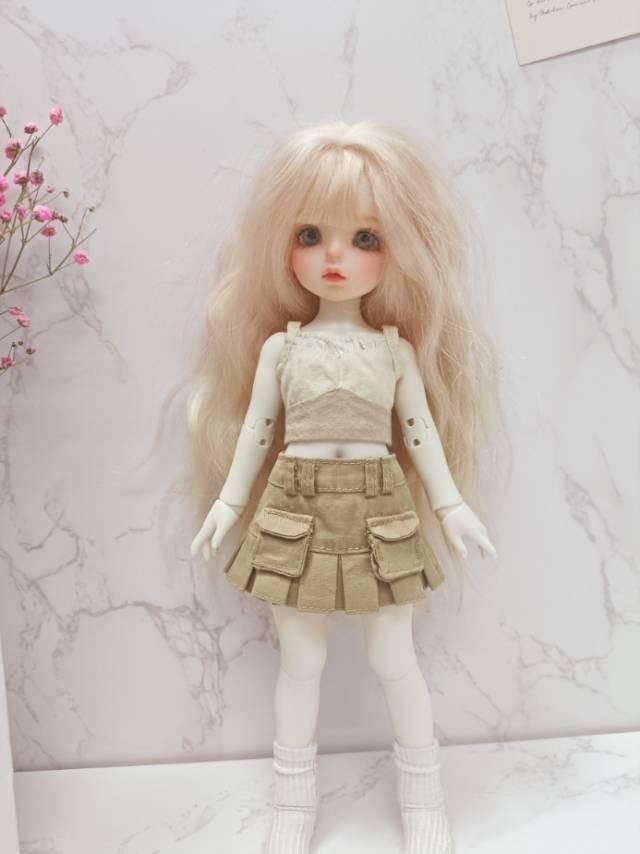 阿彩 1/4 BJD Doll Dress Pattern - Cargopants, skirt, hat, outerwear and spaghetti strap-inclue 5mm seam allowance