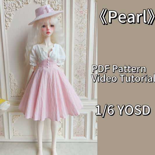 阿彩 1/6 BJD Doll Dress Pattern - Pearlinclue 5mm seam allowance