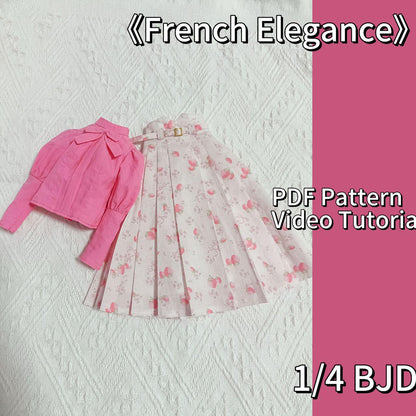 阿彩 1/4 BJD Doll Dress Pattern - French Elegance-inclue 5mm seam allowance