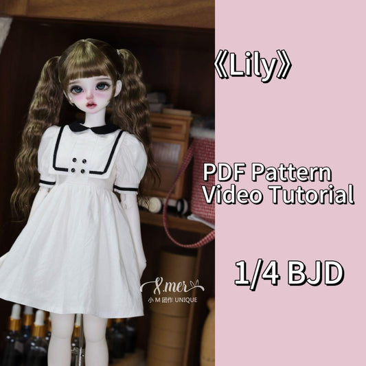 小Mer BJD 1/4 BJD DOLL Patterns Lily -no seam allowance included