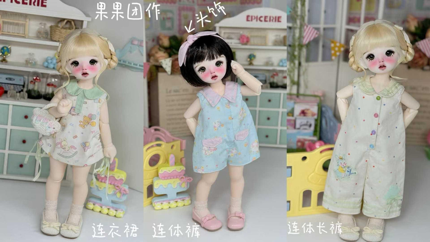 果果 1/6 BJD Doll Dress Pattern - 3 different piece as a set - no seam allowance