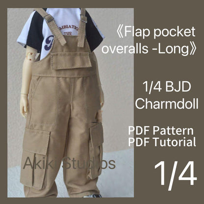 Akiki阿吉 BJD 1/4 DOLL Cloth Pattern Overall Long version