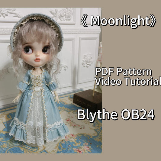 阿彩 Blythe Doll Dress Pattern - Moonlightinclue 5mm seam allowance