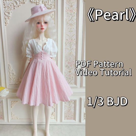 阿彩 1/3 BJD Doll Dress Pattern - Pearlinclue 5mm seam allowance