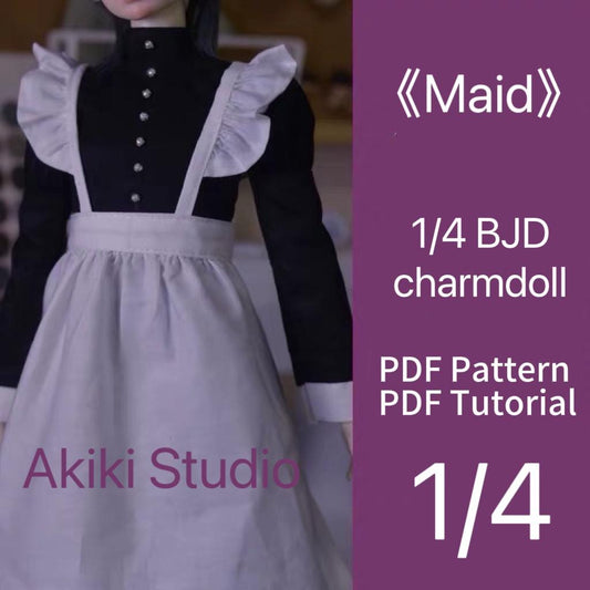 阿吉 BJD 1/4 DOLL Cloth Patterns  Dress- Maid Dress afternoon tea time