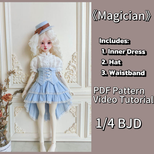 阿彩 1/4 BJD Doll Dress Pattern - Magician-include 5mm seam allowance