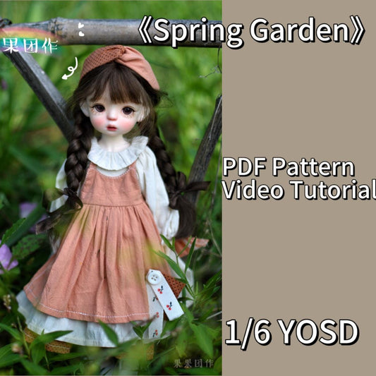 果果 1/6 BJD Doll Dress Pattern - Spring Garden - with seam allowance
