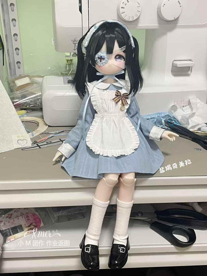 小Mer BJD 1/4 BJD DOLL Patterns dress apron set -Blackberry-no seam allowance included
