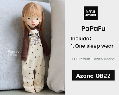 Patrones de ropa para muñecas Blythe - Pequeña enfermera (sin margen de costura incluido)