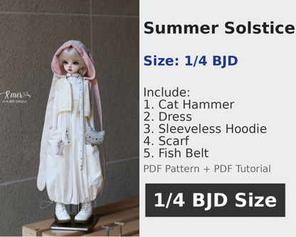 小マー BJD 1/4 BJD ドール 服パターン - セーラーバニー 縫い代は含まれていません