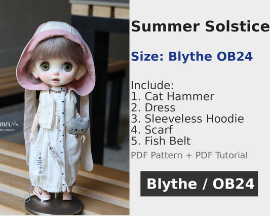 Patrones de ropa para muñecas Blythe - Pequeña enfermera (sin margen de costura incluido)