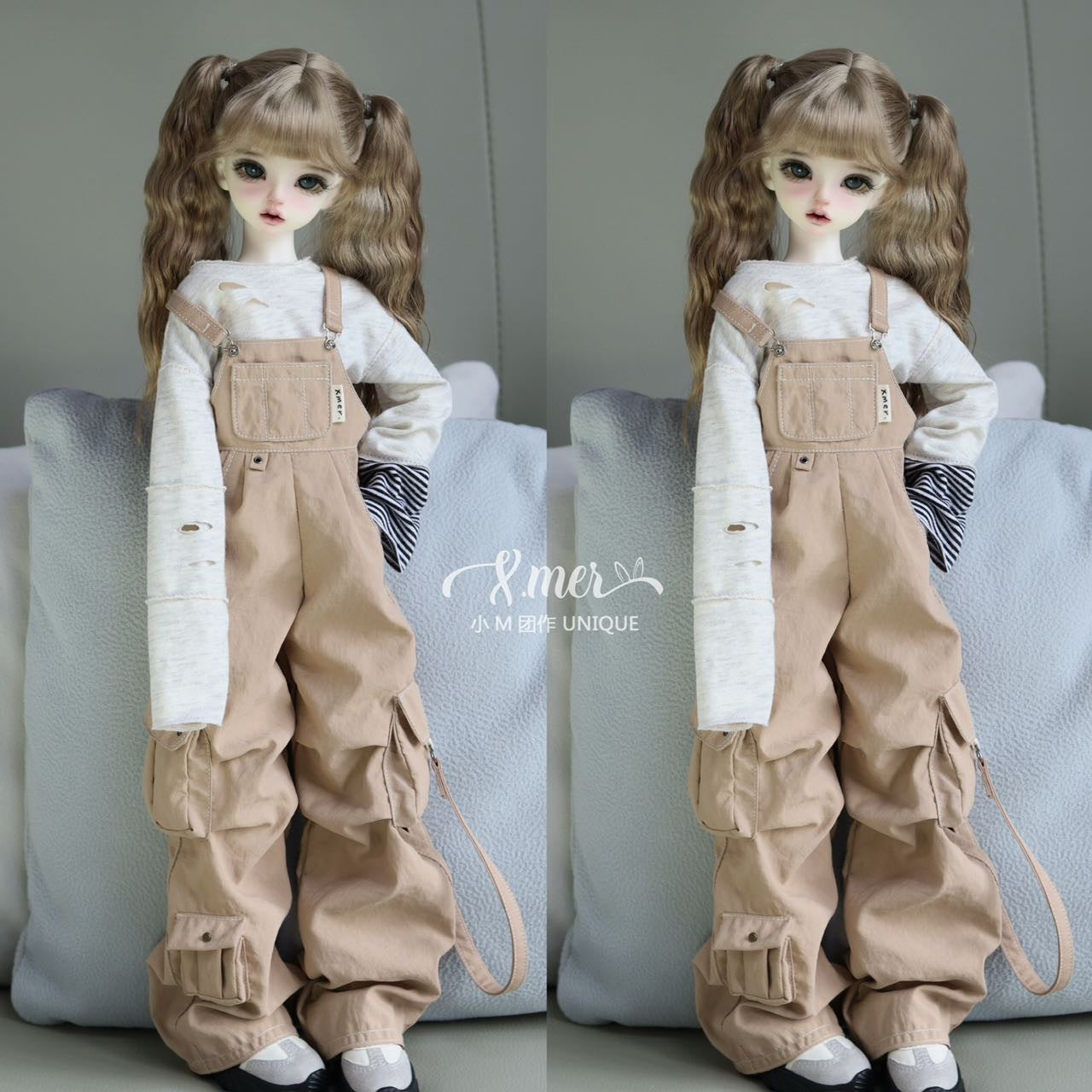 小Mer Blythe OB 24 DOLL Patterns -oversized overalls-no seam allowance included