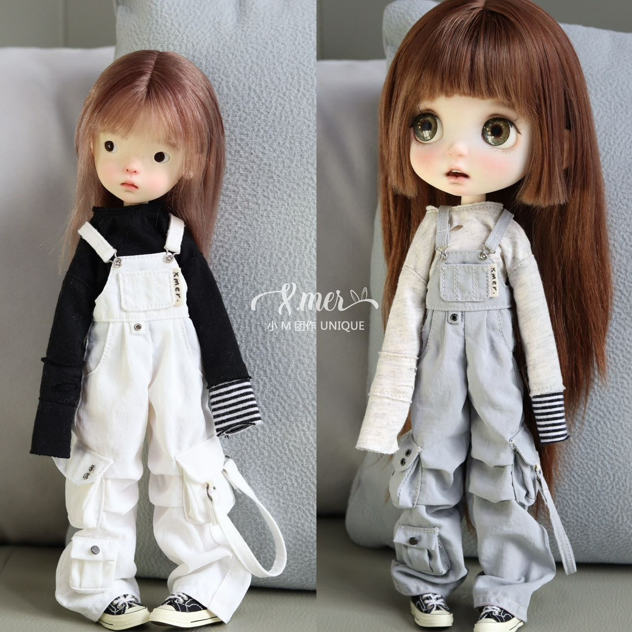 小Mer Blythe OB 24 DOLL Patterns -oversized overalls-no seam allowance included