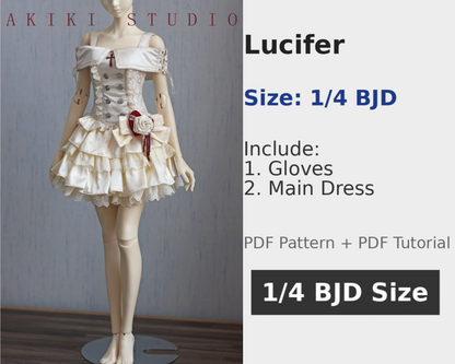 阿吉 BJD 1/4 BJD DOLL Clothes Patterns Lucifer