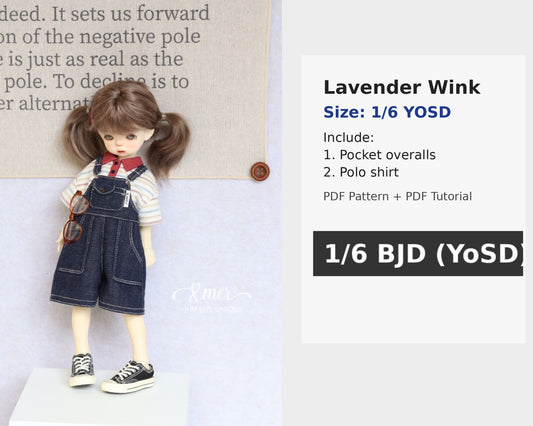 Patrones de ropa y vestidos para muñecas BJD 1/6 BJD - Cheese (6 piezas) - Sin margen de costura incluido