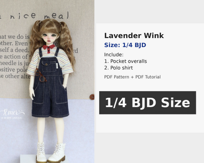 小マー BJD 1/4 BJD ドール 服パターン - セーラーバニー 縫い代は含まれていません