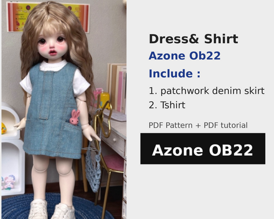 Patrones de ropa para muñecas Blythe - Pequeña enfermera (sin margen de costura incluido)