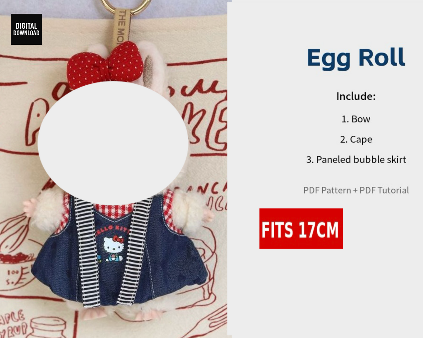 ¡Lea antes de comprar! Patrón de ropa para muñeca LABUBU Macaron: Patrón en inglés, sin margen de costura, videotutorial, sin reembolso.