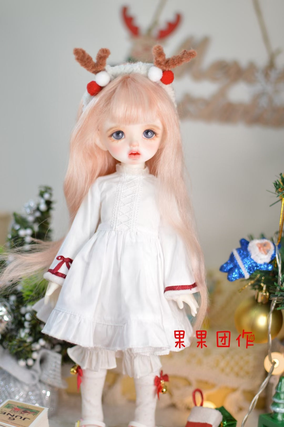 果果 1/6 BJD Doll Dress Pattern - xmas dress- seam allowance include