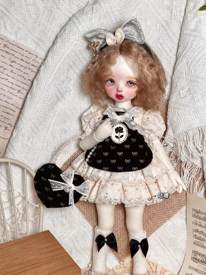 果果 1/6 BJD Doll Dress Pattern - Caked dress with apron- seam allowance include