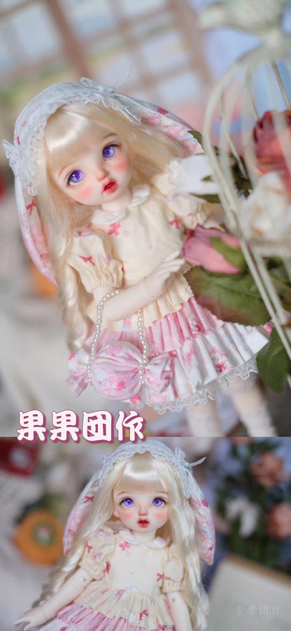 果果 1/6 BJD Doll Dress Pattern - Caked dress with apron- seam allowance include