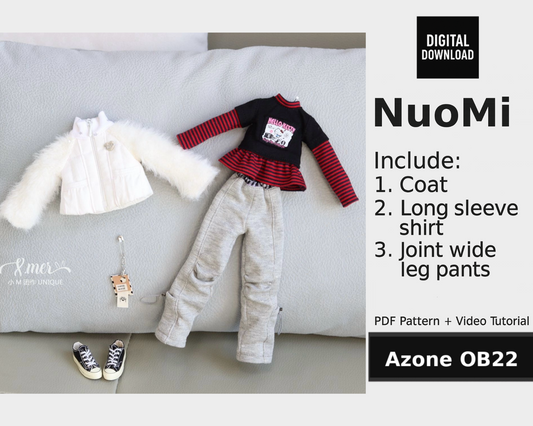 小Mer Azone ob22  Doll Clothes Patterns - NuoMi- no seam allowance included