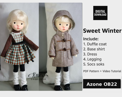 Patrones de ropa para muñecas Blythe - Pequeña enfermera (sin margen de costura incluido)