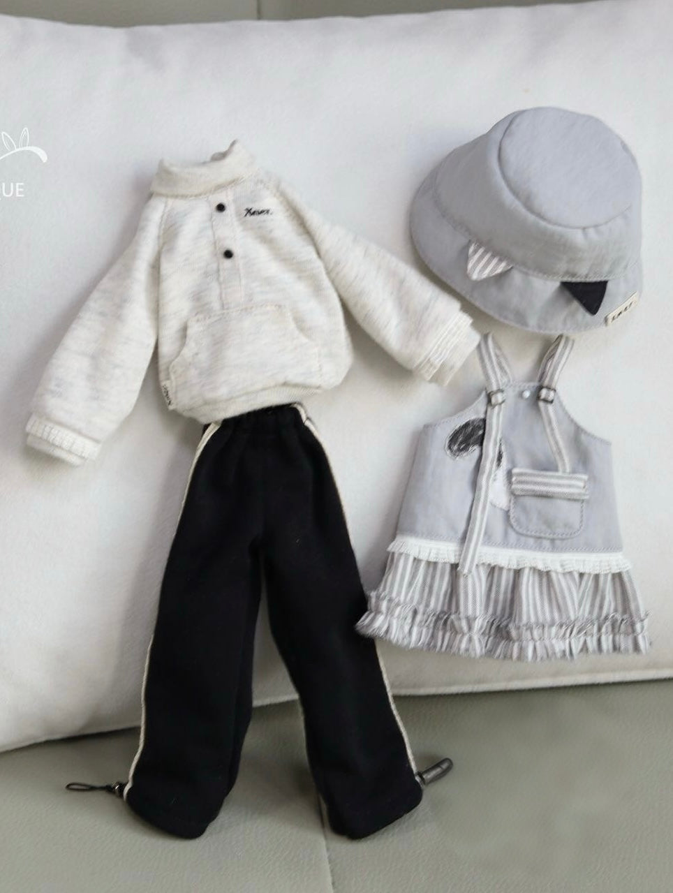小Mer Blythe OB 24 DOLL Patterns -Grey Curtain-no seam allowance included