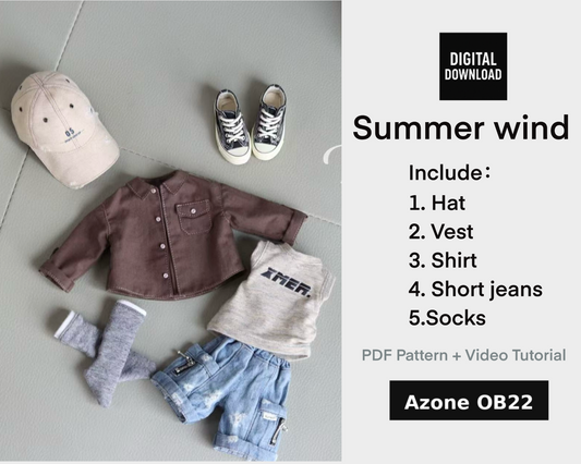 Patrones de ropa para muñecas Blythe - Pequeña enfermera (sin margen de costura incluido)